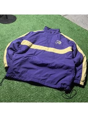 Vintage Y2K NCAA North Western University Wildcats Pullover Jacket Purple Gold S